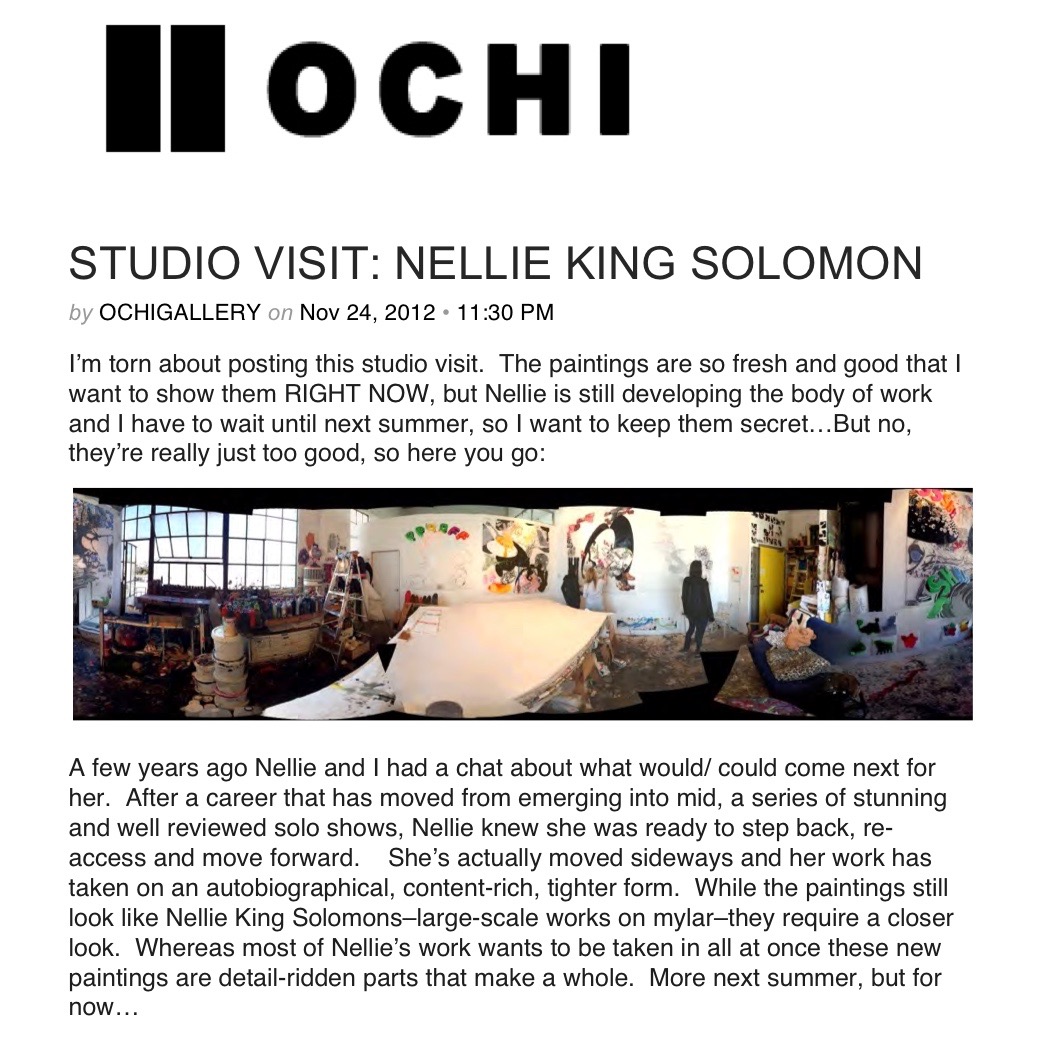 OCHI GALLERY Studio Visit: Nellie King Solomon